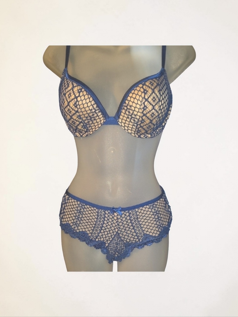 Victoria's Secret Royal Blue Lace Bra Set
